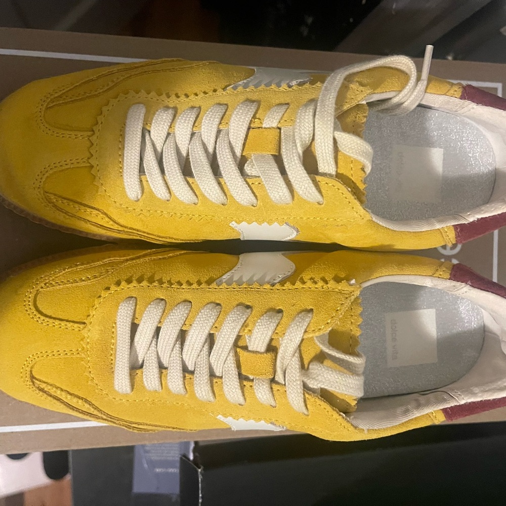 Dolce Vita Mustard Sneakers with White Accents